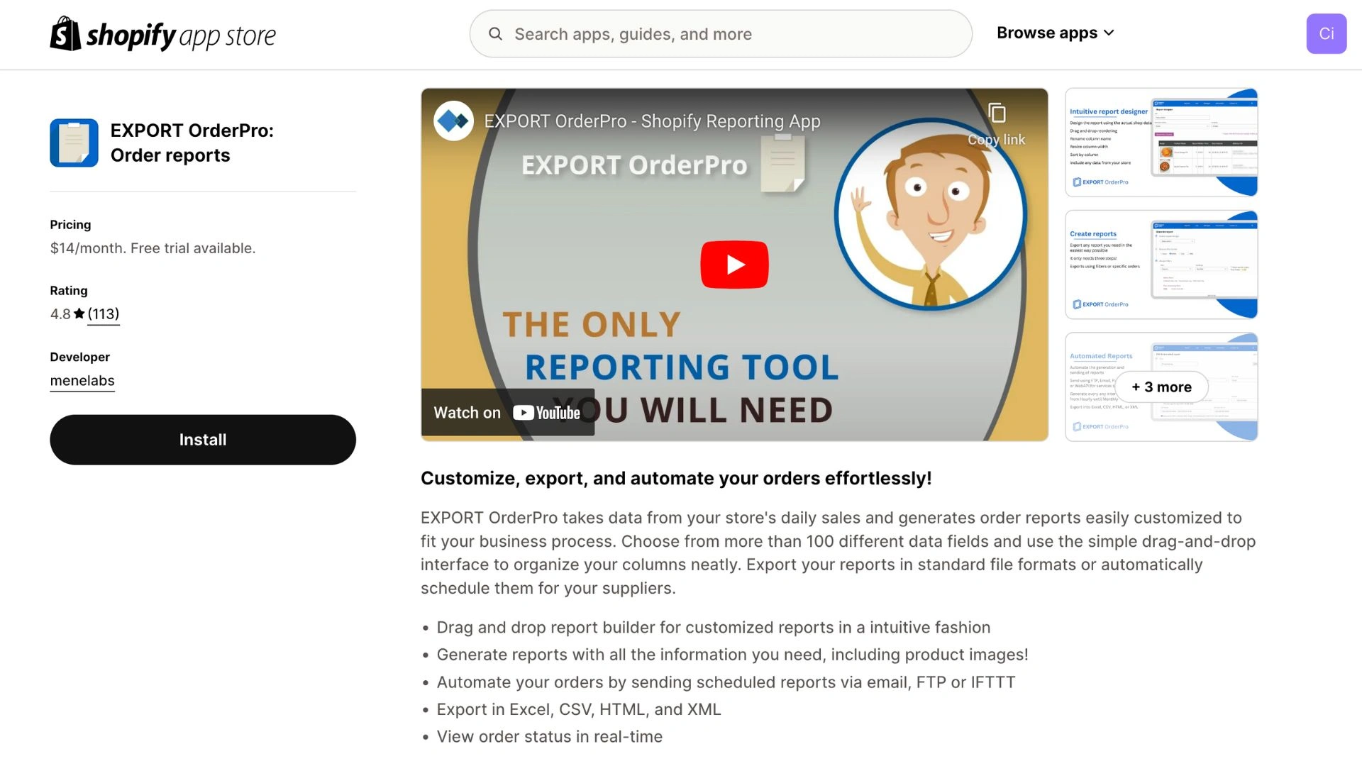 EXPORT OrderPro: Order Reports

